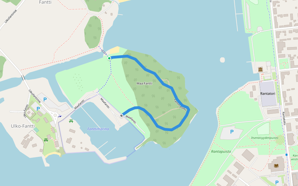 Fantin polku walking route map in Raahe