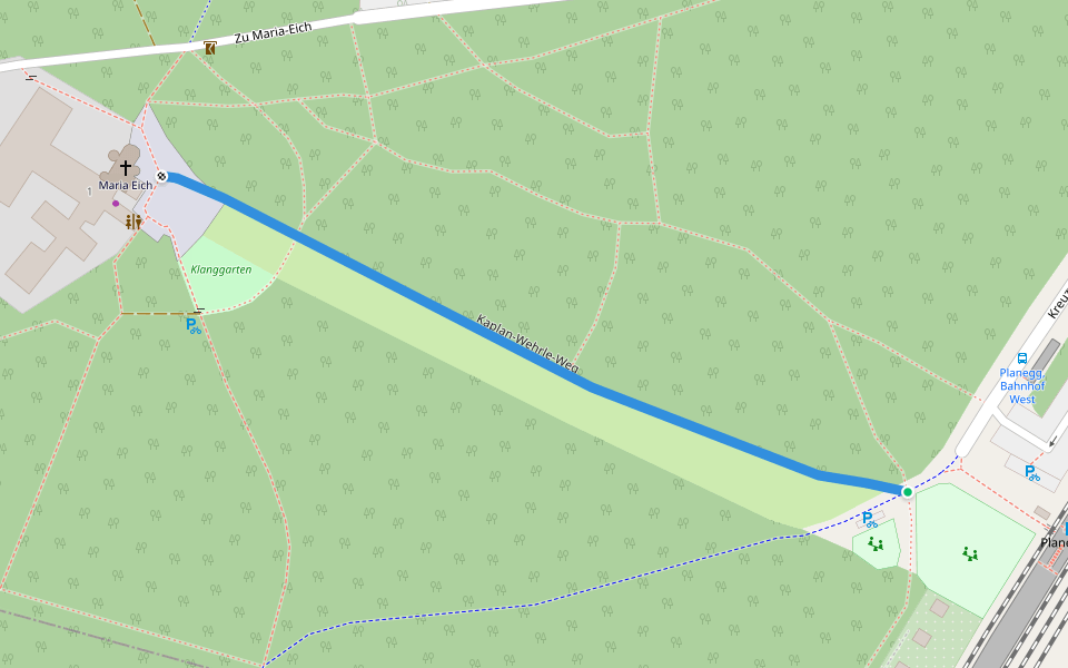 Kaplan-Wehrle-Weg walking route map in Planegg