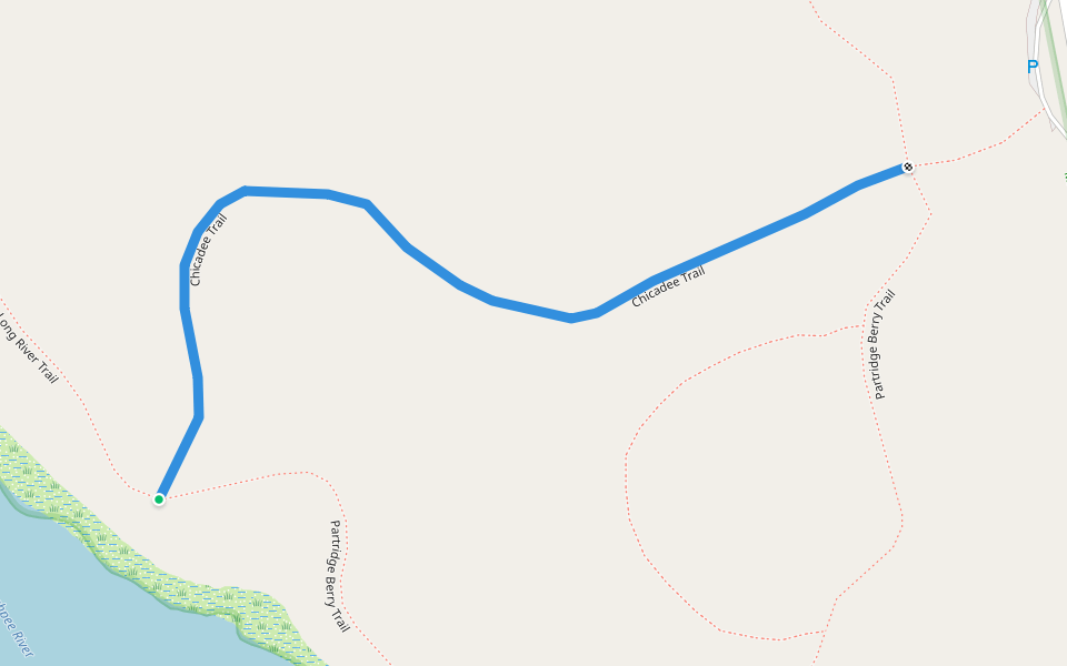 Chicadee Trail walking route map in Mashpee