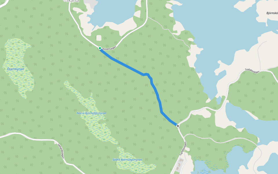 Promillestigen Sikfjarden walking route map in Skärså