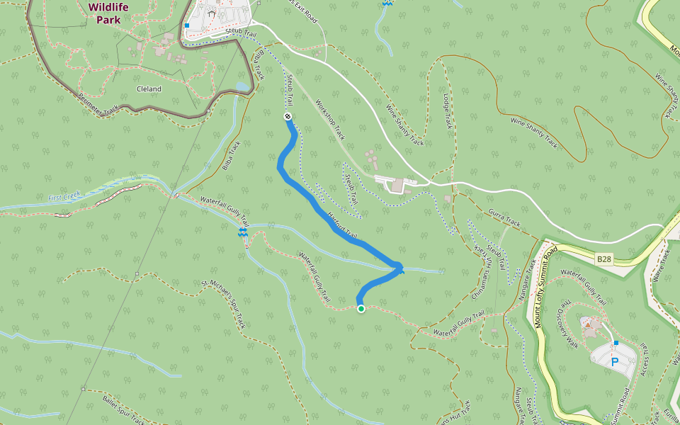 Harford Trail walking route map in Cleland