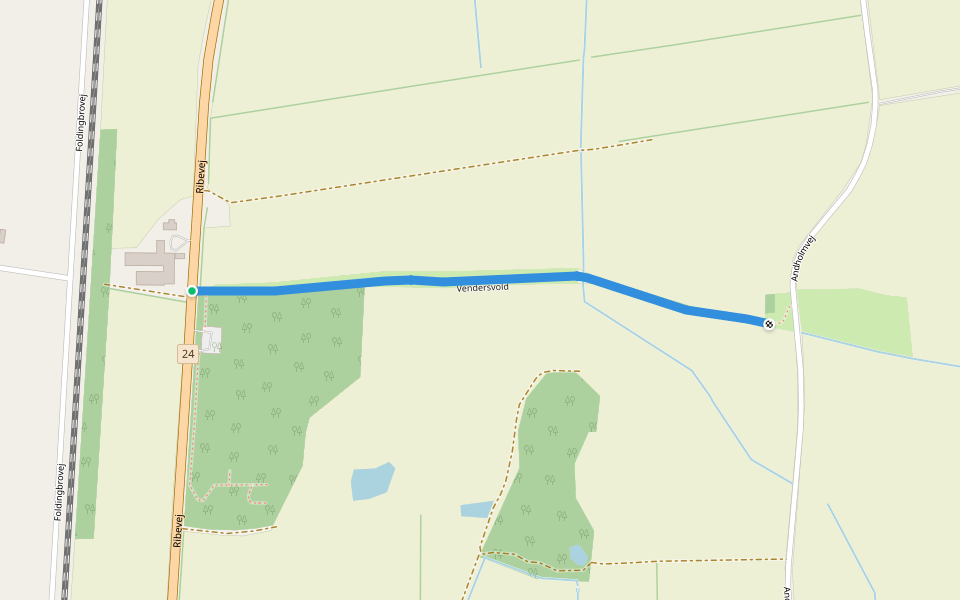 Vendersvold walking route map in Rødekro