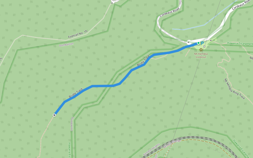Bridle Track walking route map in Dombarton