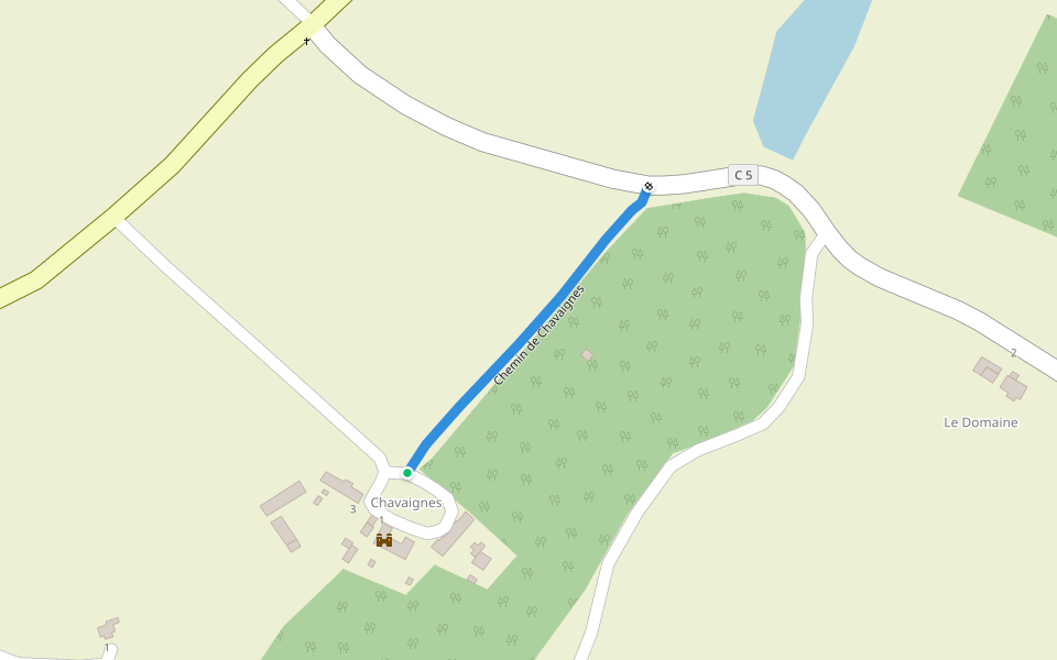 Chemin de Chavaignes walking route map in Chemillé-en-Anjou