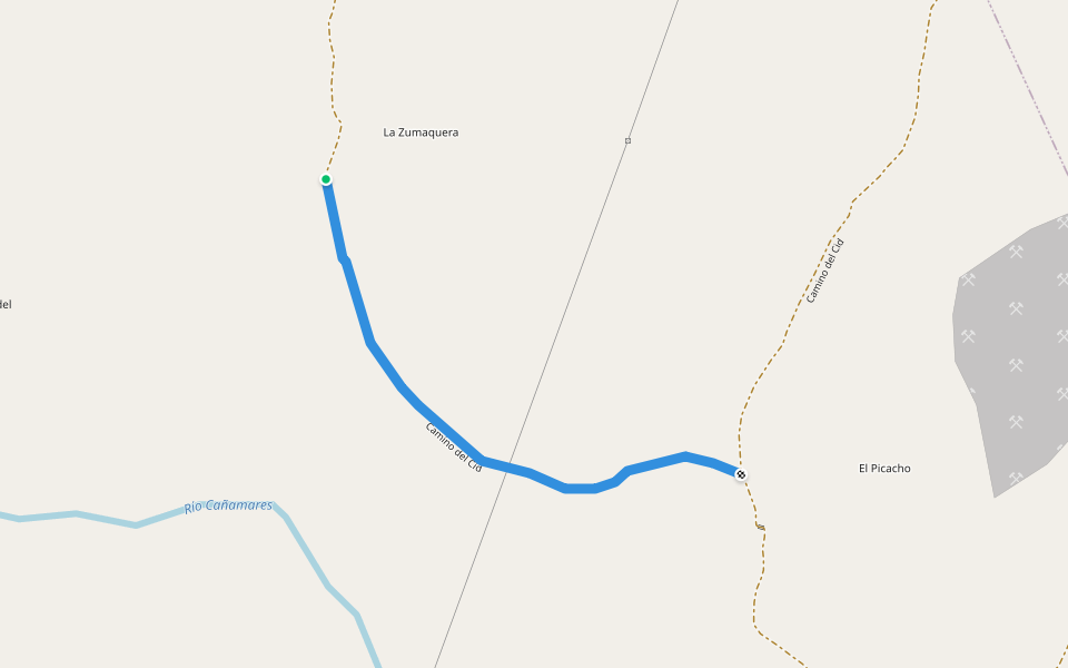 Camino del Cid walking route map in La Miñosa