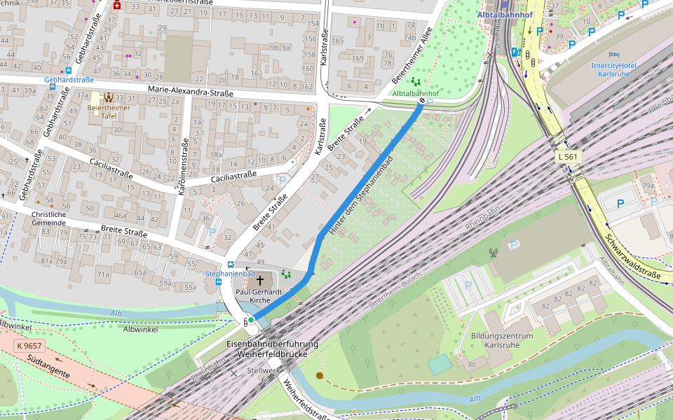 Hinter dem Stephanienbad