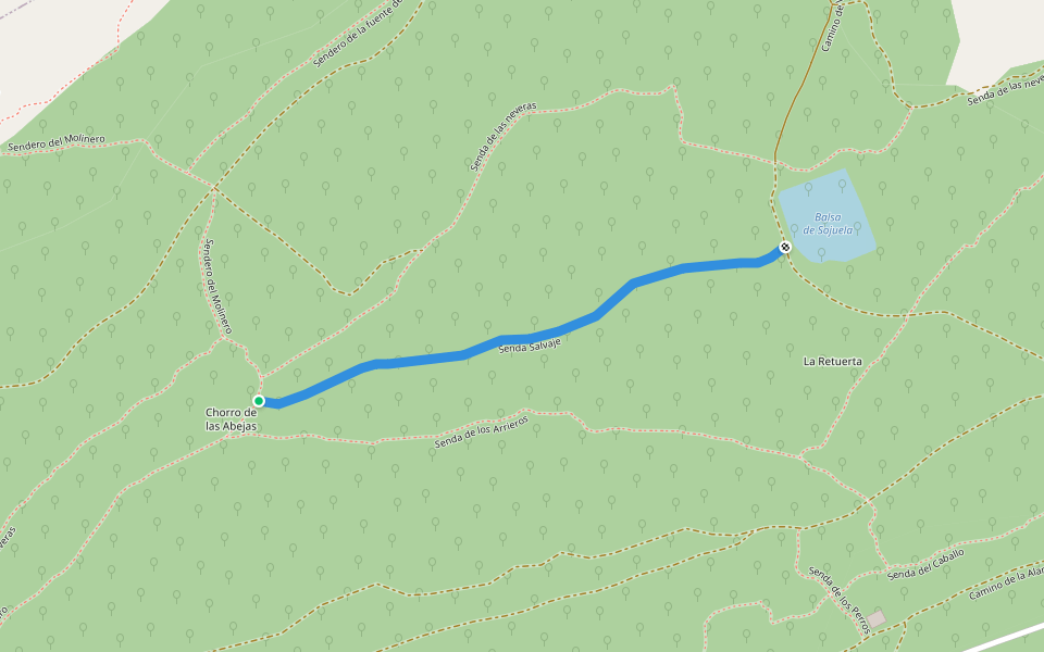 Senda Salvaje walking route map in Sojuela