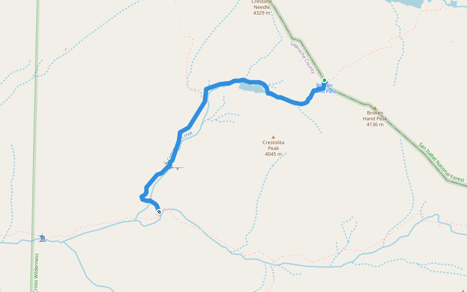 Cottonwood Creek Trail (FS861) walking route map in Westcliffe