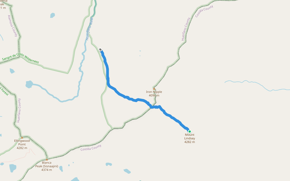 Class 4 climber's path walking route map in Gardner