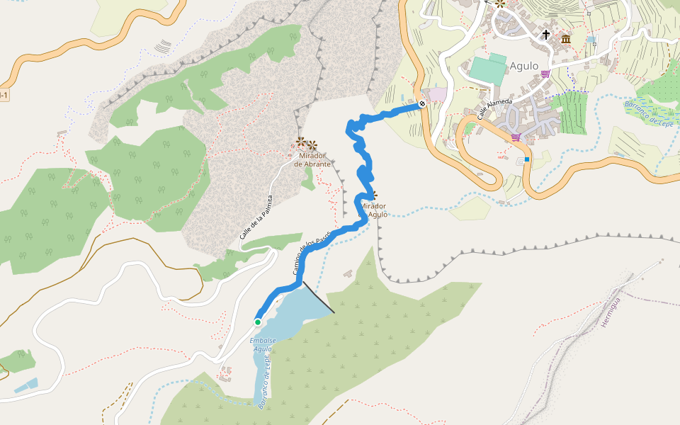 Camino de los Pasos walking route map in Agulo