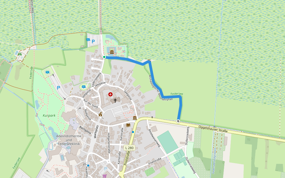 Archäologischer Moorlehrpfad walking route map in Bad Buchau