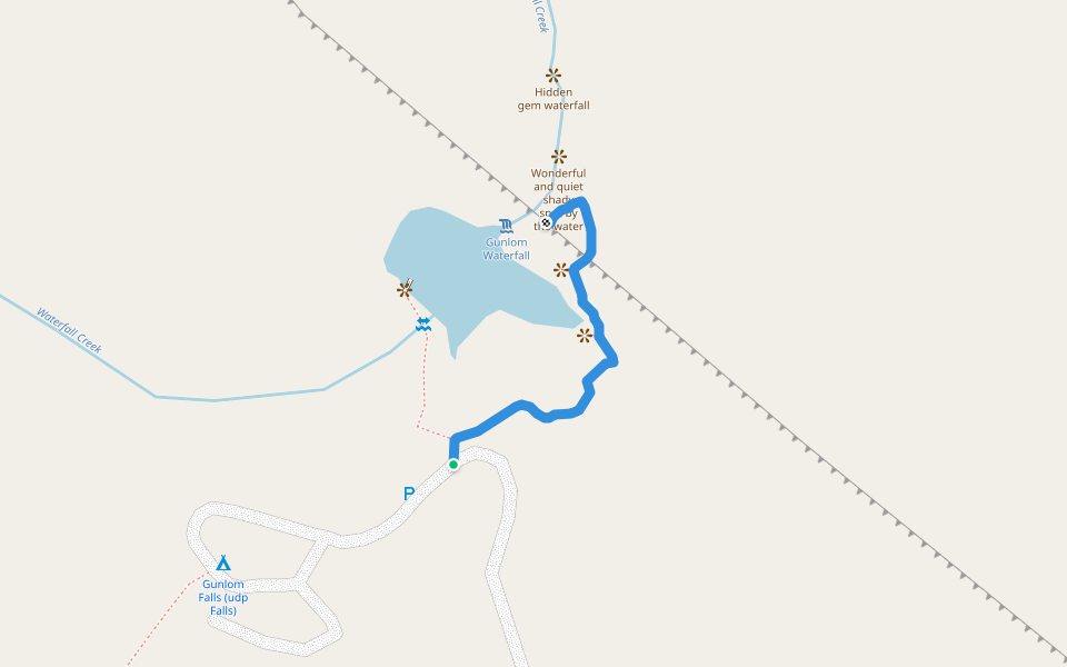 Gunlom Lookout Walk walking route map in Gulung Mardrulk