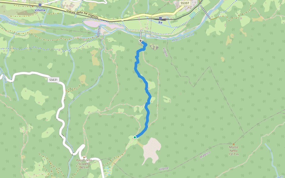 M18 walking route map in Finero