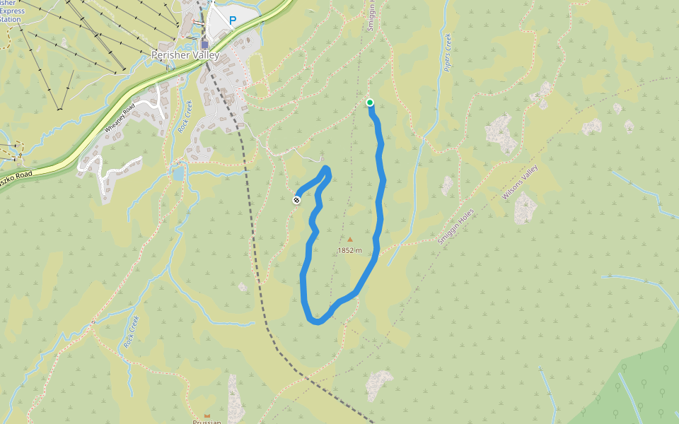 7km loop walking route map in Perisher Valley