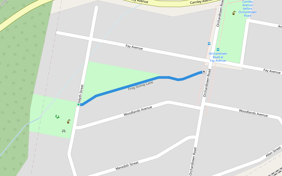 Frog Stomp Lane walking route map in New Lambton