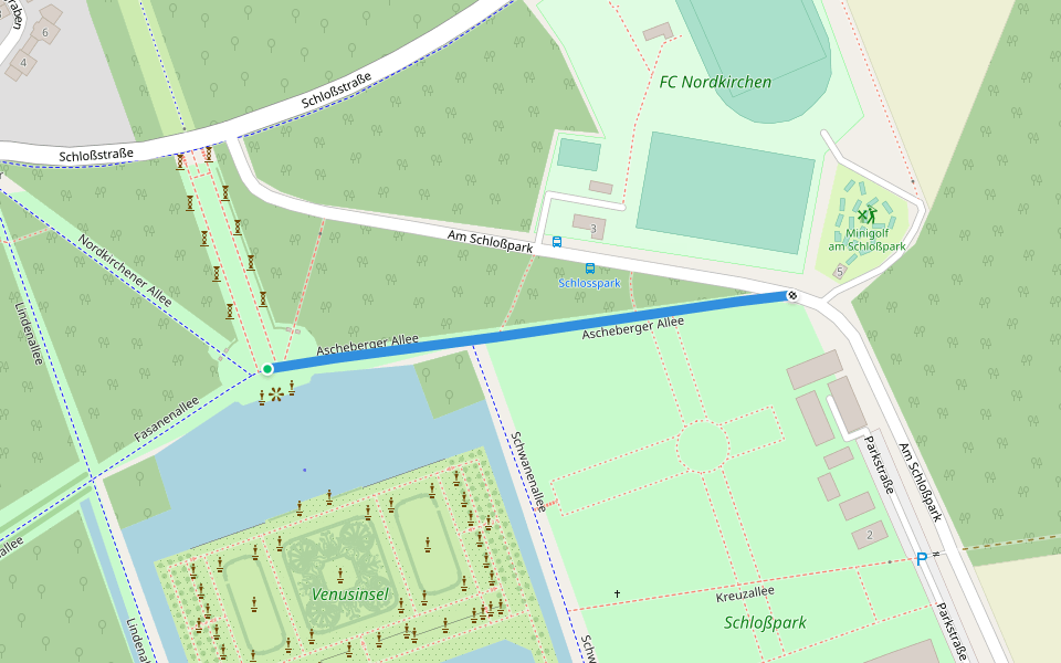 Ascheberger Allee walking route map in Nordkirchen