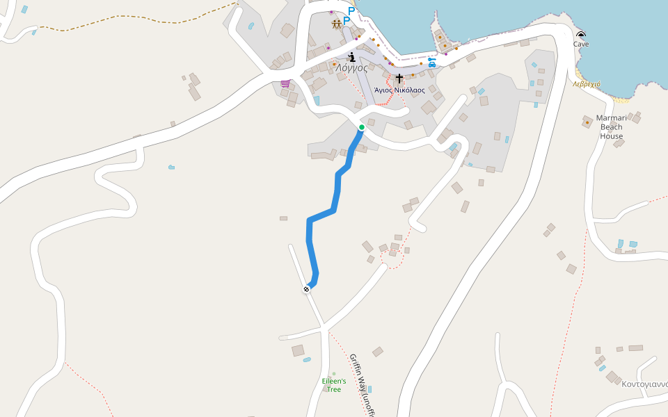 Old Donkey Track walking route map in Longos