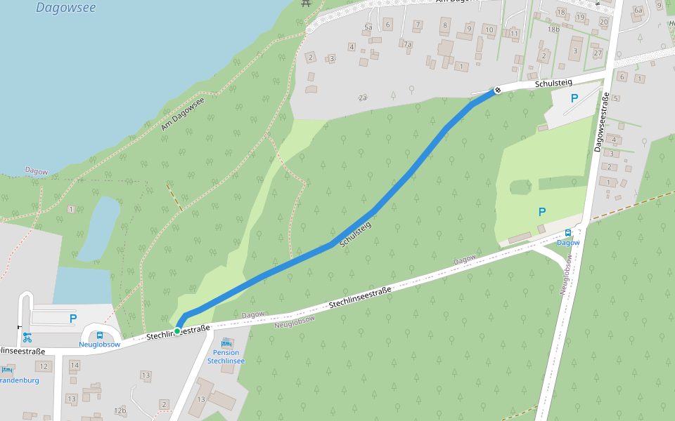 Schulsteig walking route map in Stechlin