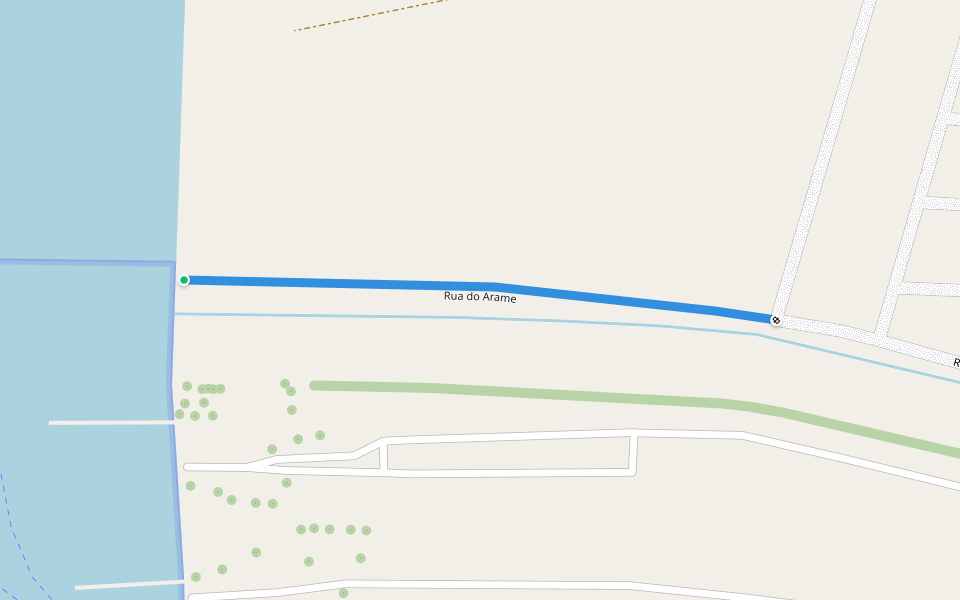 Rua do Arame walking route map in Cabedelo