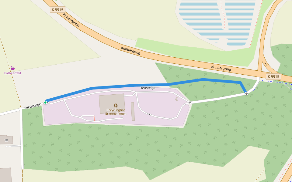 Heusteige walking route map in Ulm