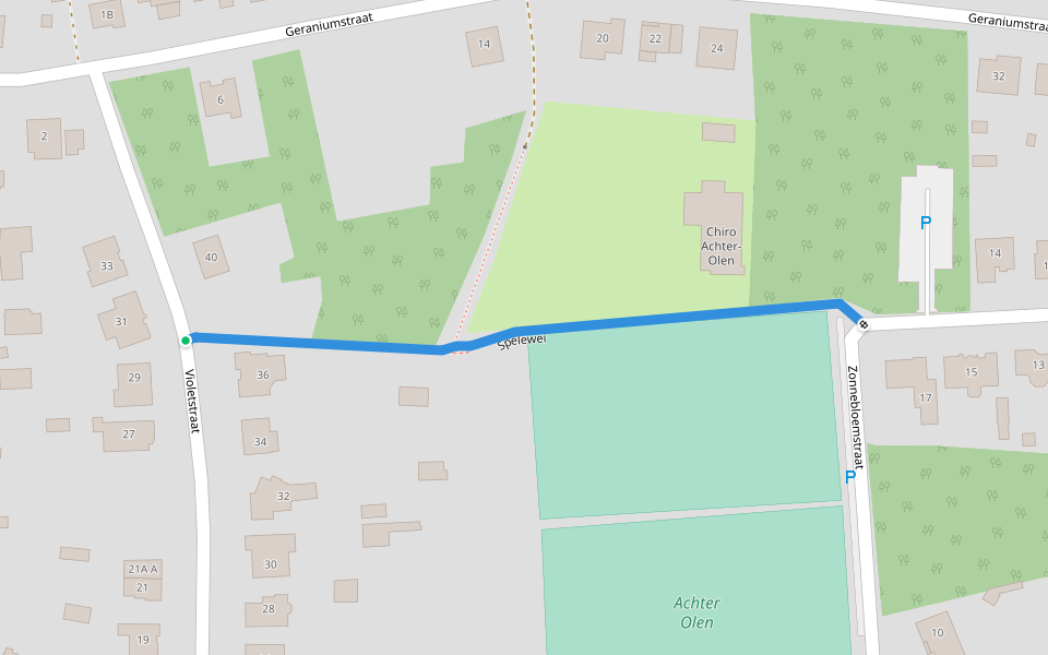 Spelewei walking route map in Olen