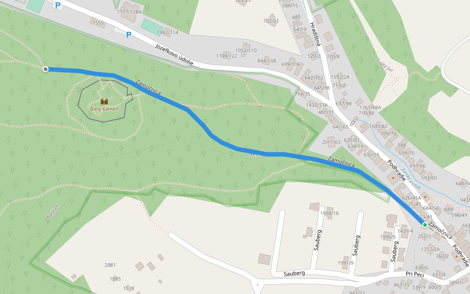 Zámočnica walking route map in Svätý Jur