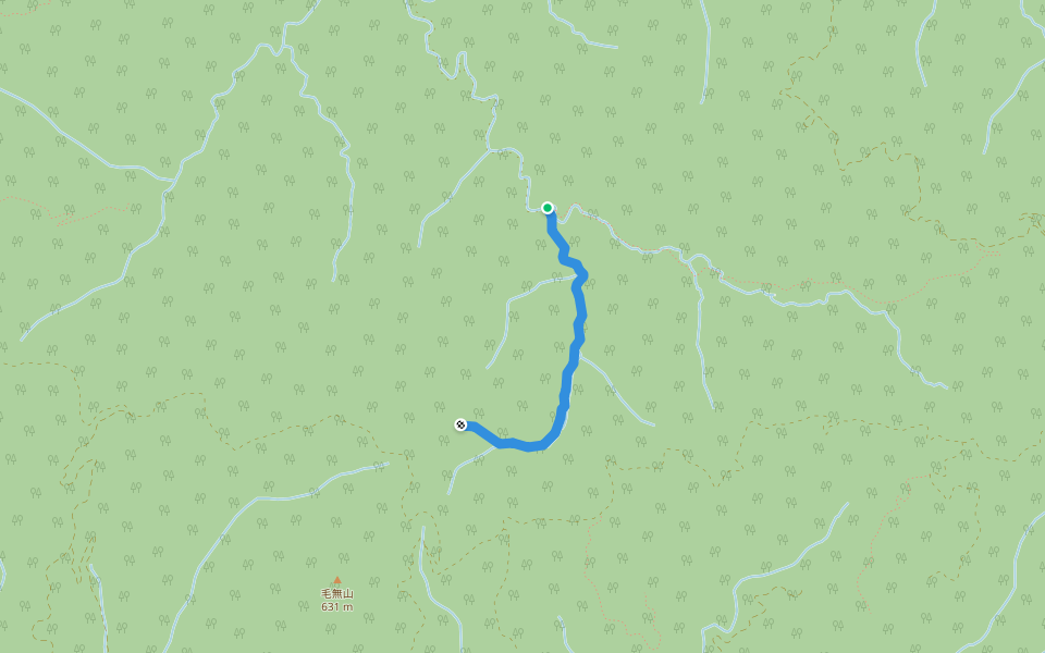 八木沢支線林道 walking route map in Hakodate