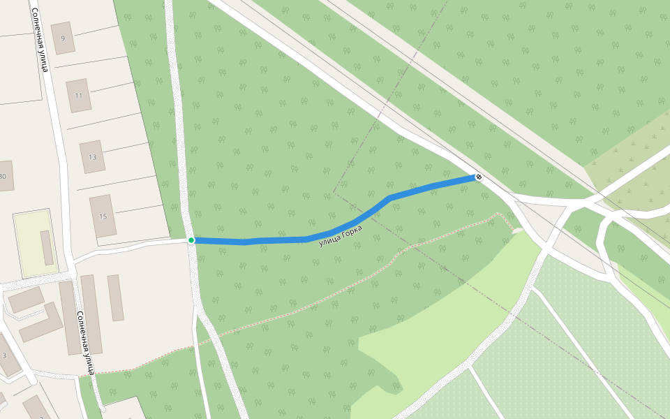 улица Горка walking route map in Нижний Куранах (алданский)