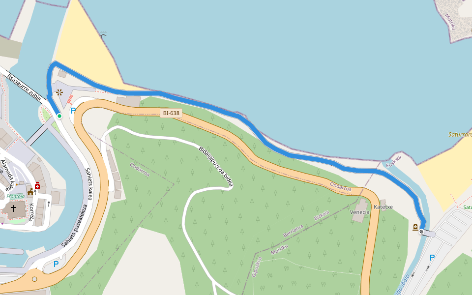 Itsas pasealekua walking route map in Ondarroa