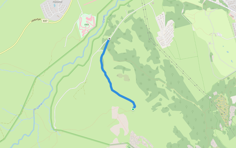 Fálkafell walking route map in Akureyri