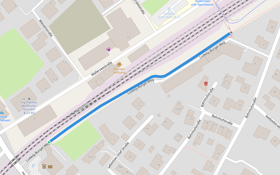 Ludwig-Bürgel-Weg walking route map in Seewalchen