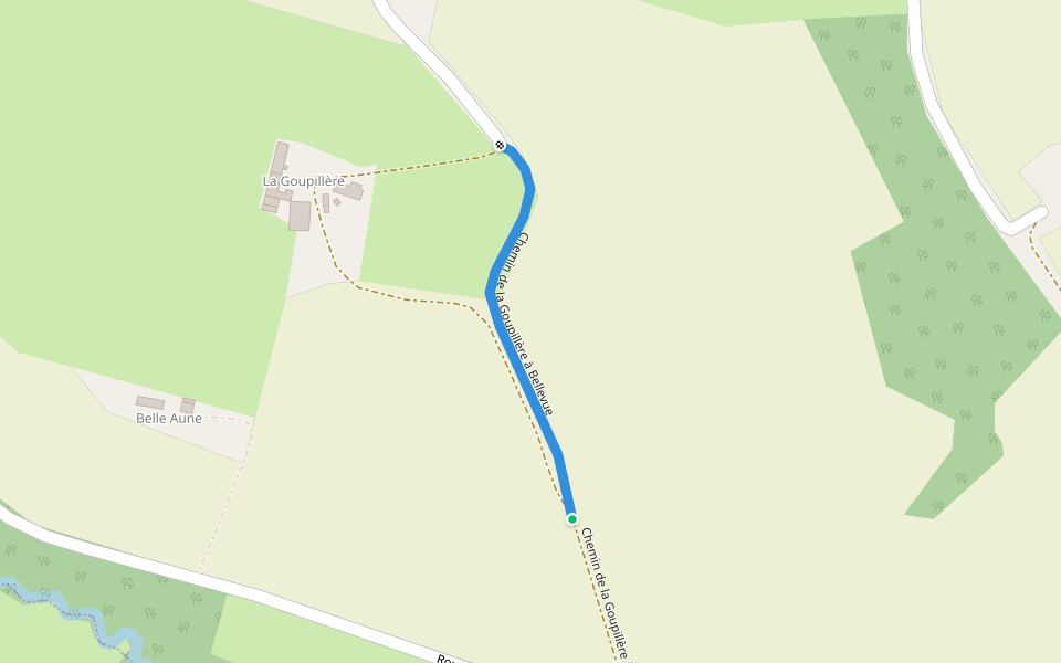 Chemin de la Goupillère à Bellevue walking route map in Saint-Vincent-du-Lorouër