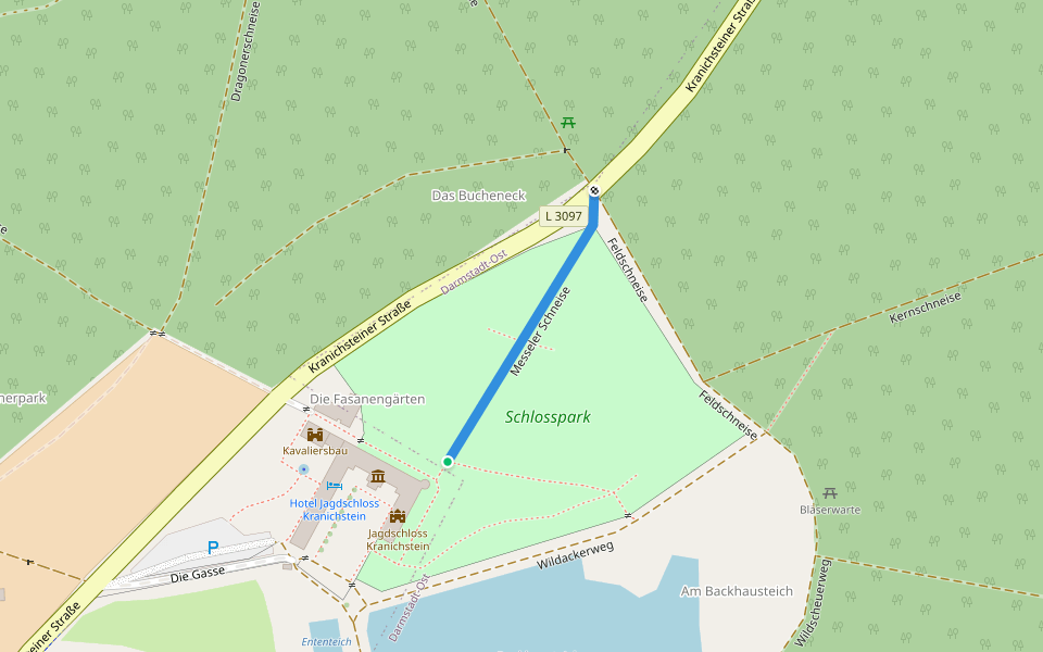 Messeler Schneise walking route map in Roßdorf