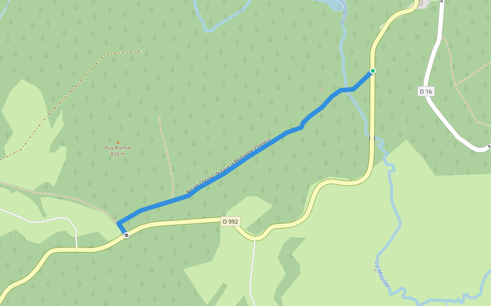 Ancien Chemin de Faux la Montagne à Felletin walking route map in Gentioux-Pigerolles