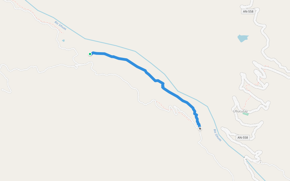 Tambo Inca de Pariachuco walking route map in San Miguel