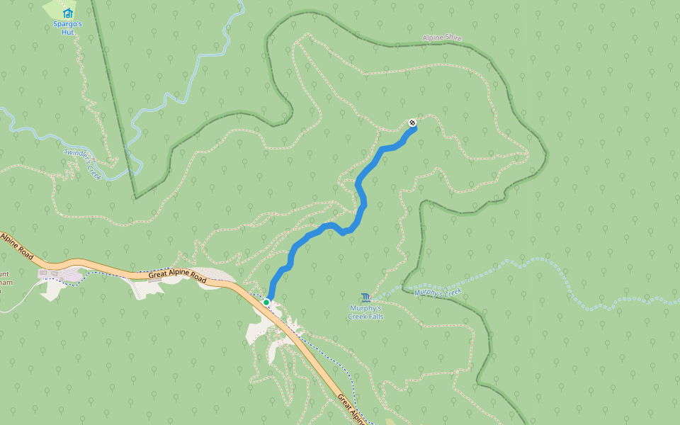 Wonderland Trail walking route map in Hotham Heights