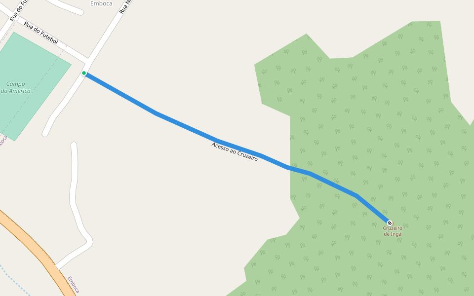 Acesso ao Cruzeiro walking route map in Ingá