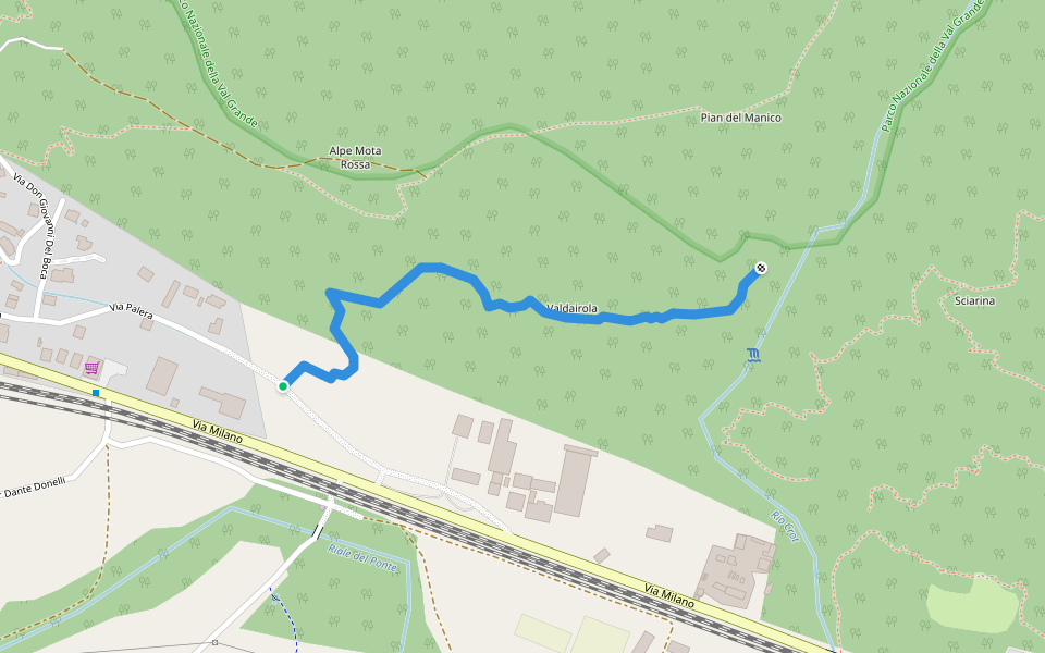 Premosello - Val Crot - (Sciarina). Percorso molto selvaccio, però interessante walking route map in Premosello-chiovenda