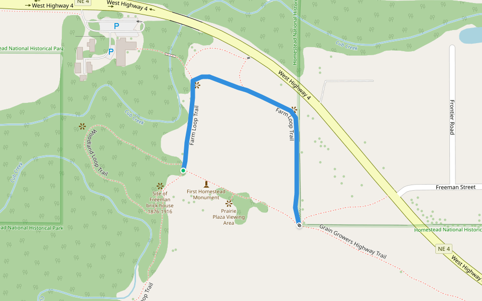 Farm Loop Trail walking route map in Beatrice