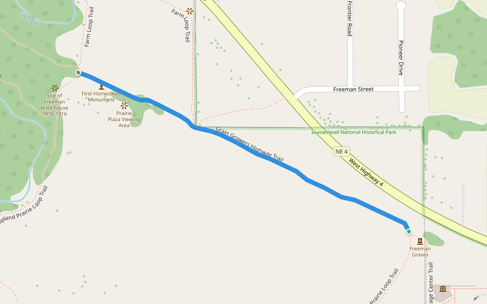 Grain Growers Highway Trail walking route map in Beatrice