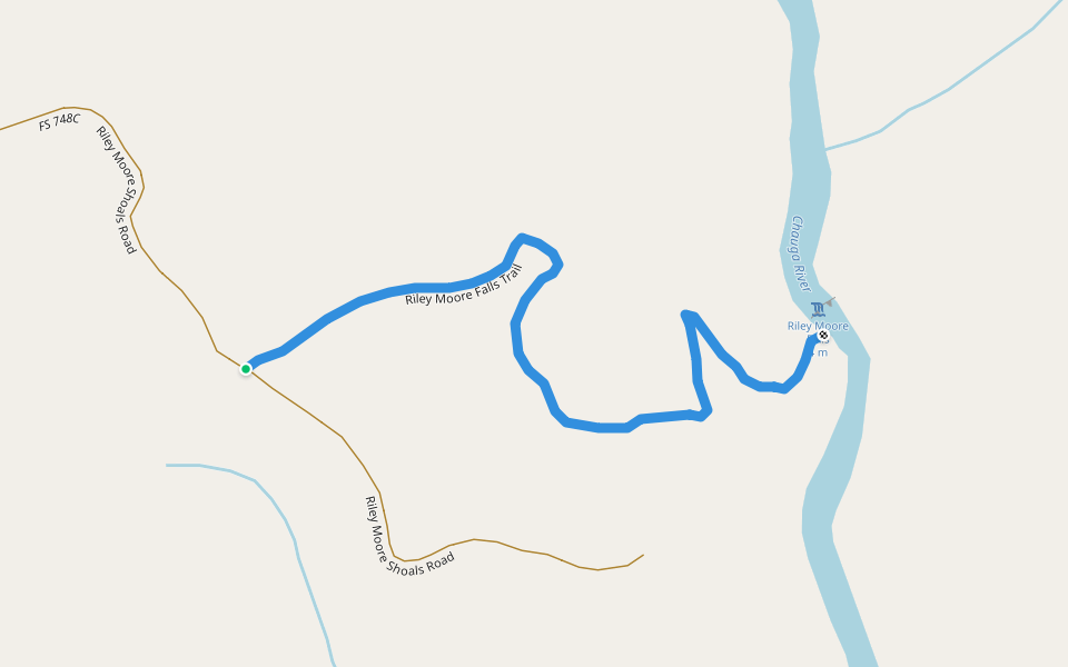 Riley Moore Falls Trail walking route map in Westminster