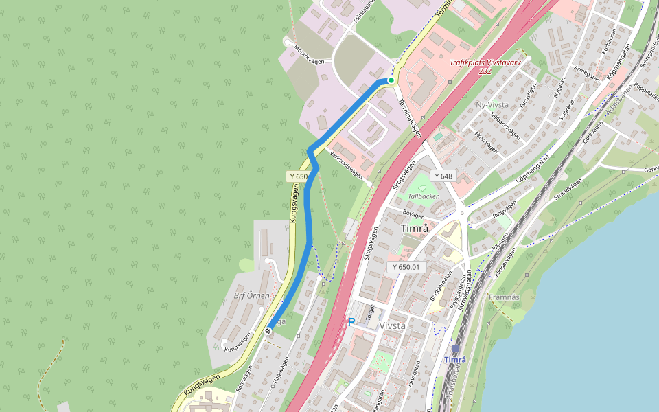 Kungsvägen walking route map in Timrå