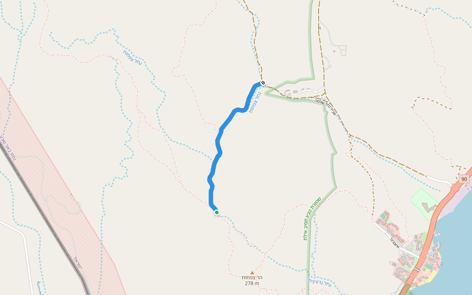 שביל נחל צפחות walking route map in Eilat