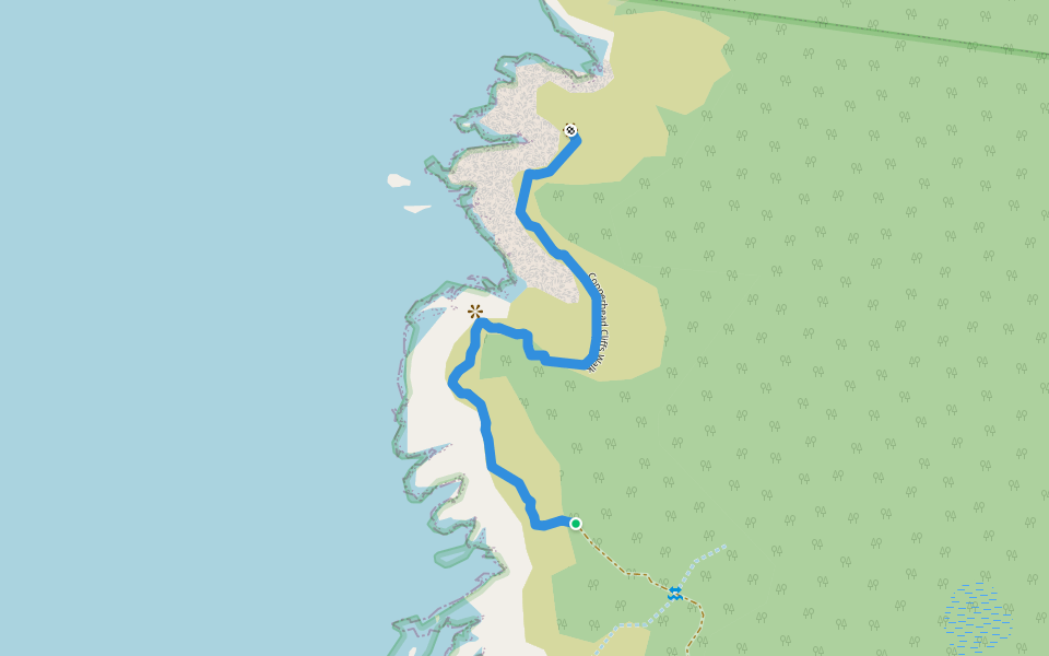 Copperhead Cliffs Walk walking route map in Surprise Bay