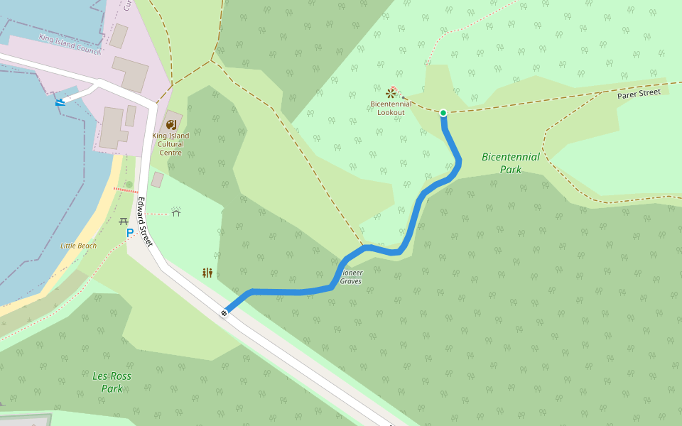 Pioneer Graves Walking Track walking route map in Currie