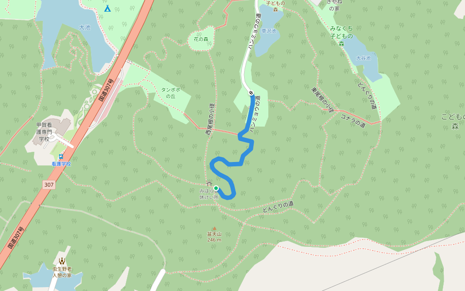 ハンミョウの道 walking route map in Koka