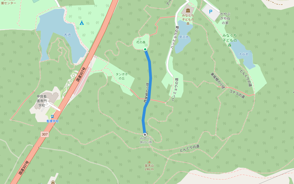 西尾根の小径 walking route map in Koka