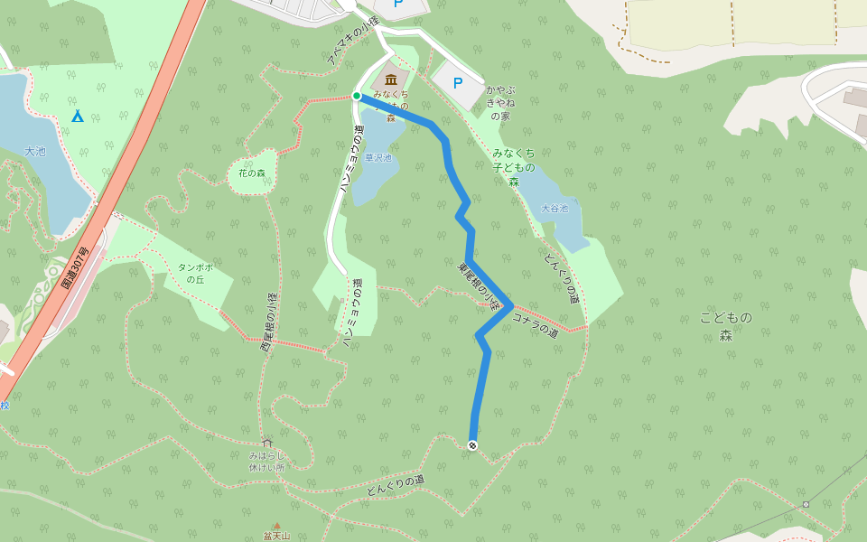 東尾根の小径 walking route map in Koka