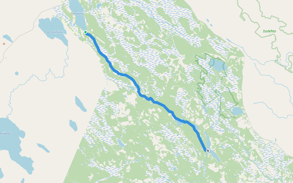 Moottorikelkkareitti walking route map in Heinäperä