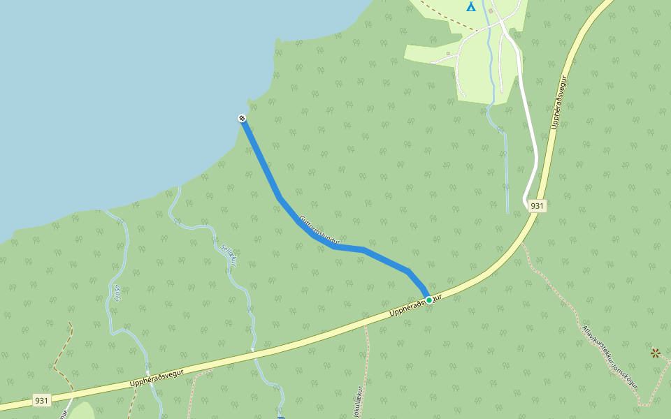 Guttormslundur walking route map in Hallormsstaður